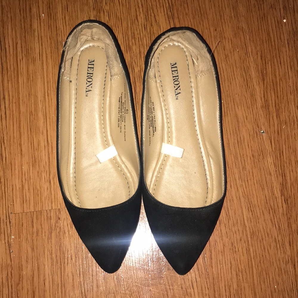 Merona black flats soft